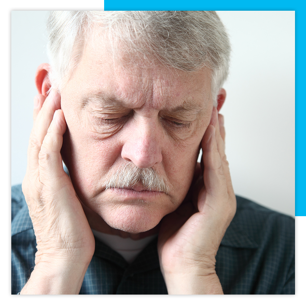 Man with ear pain