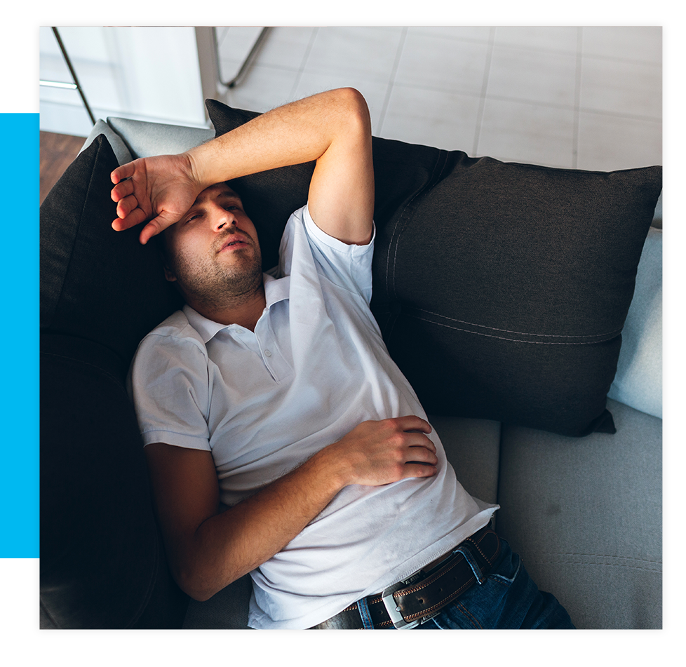 person suffering from sleep apnea