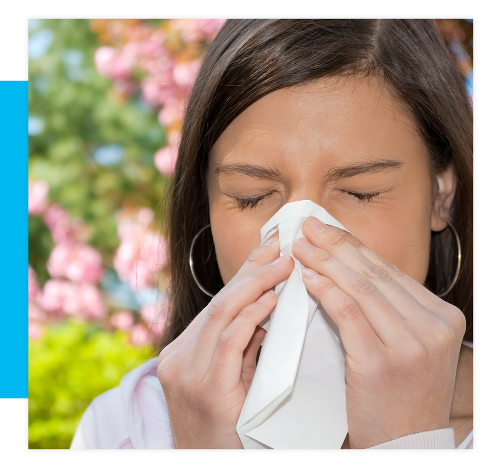 person suffering from sinus pressure