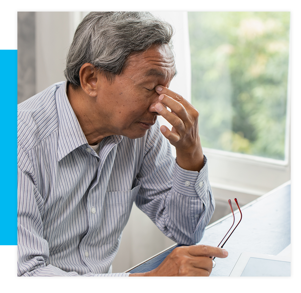 person suffering from sinusitis