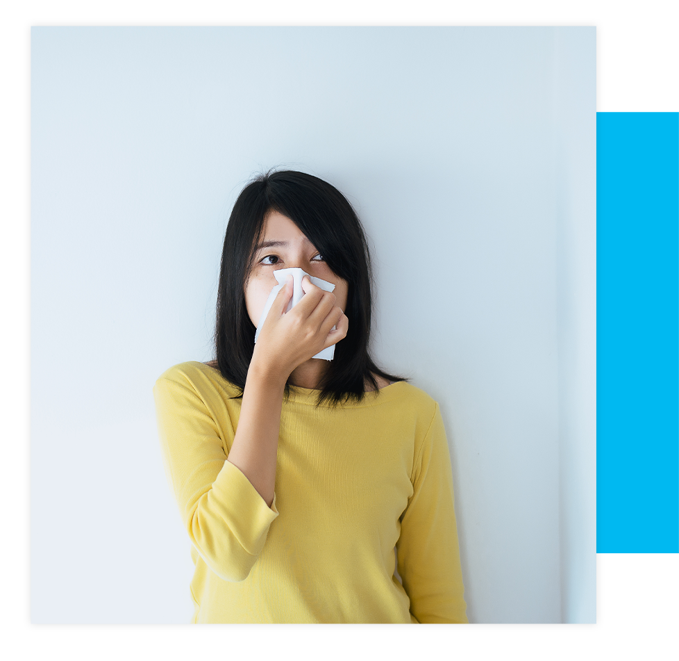 person suffering from sinusitis