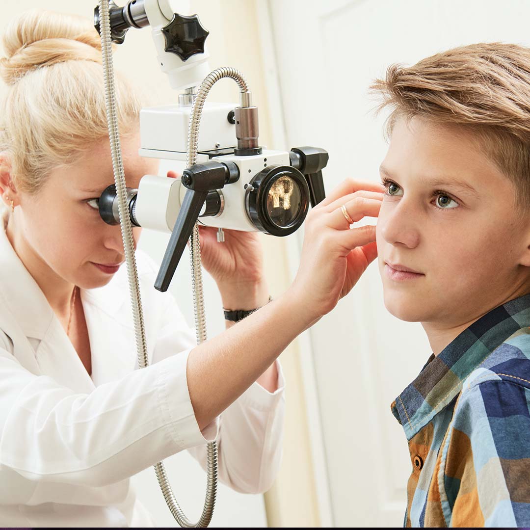 Boy at a ENT visit