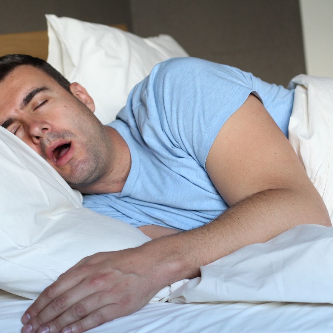 Man snoring