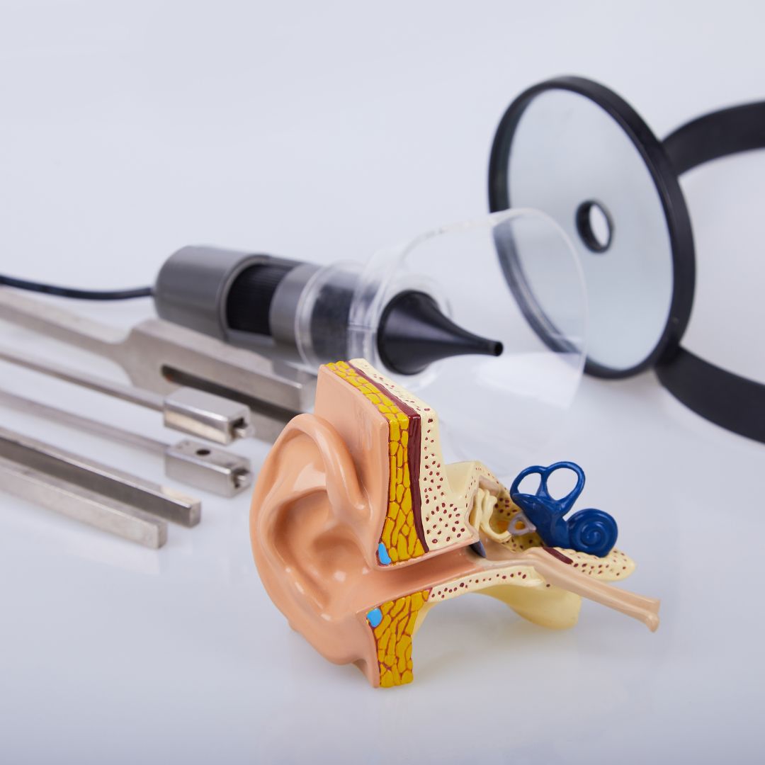 medical equipment and an ear diagram