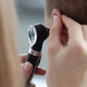 person getting an ear exam