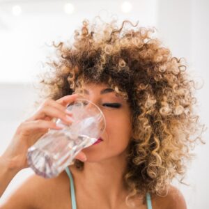 woman drinking water