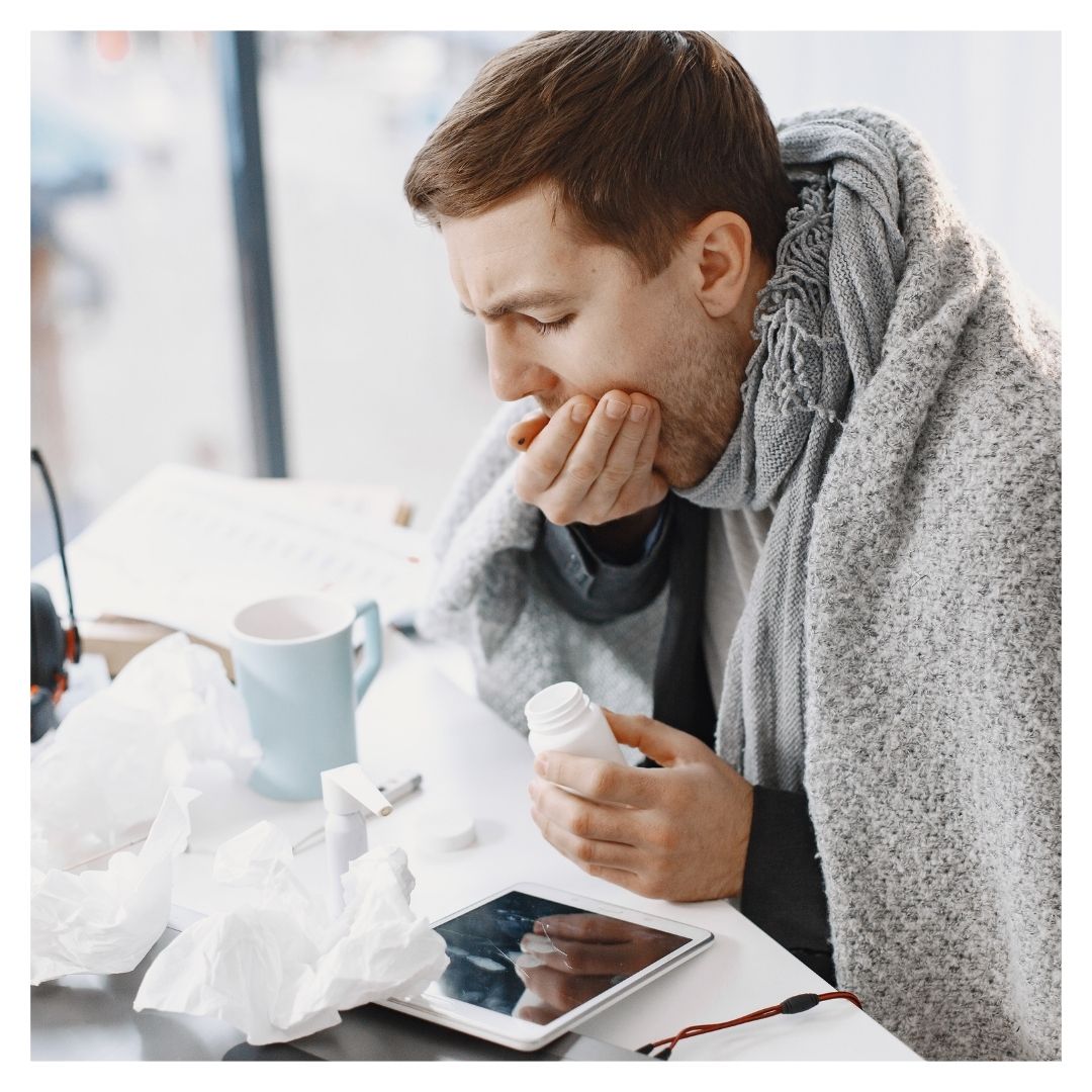 man taking medication
