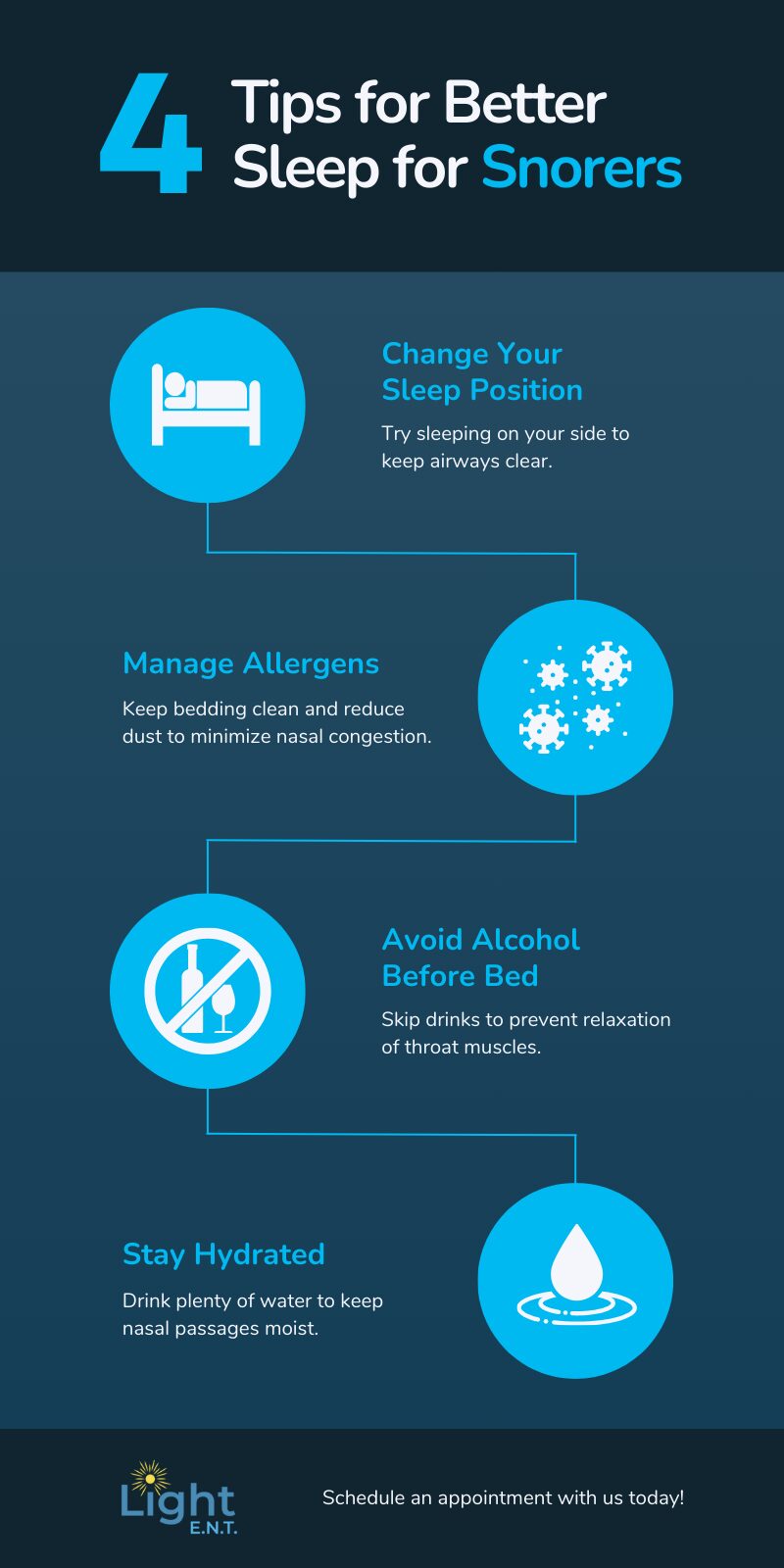Tips for Better Sleep for Snorers infographic