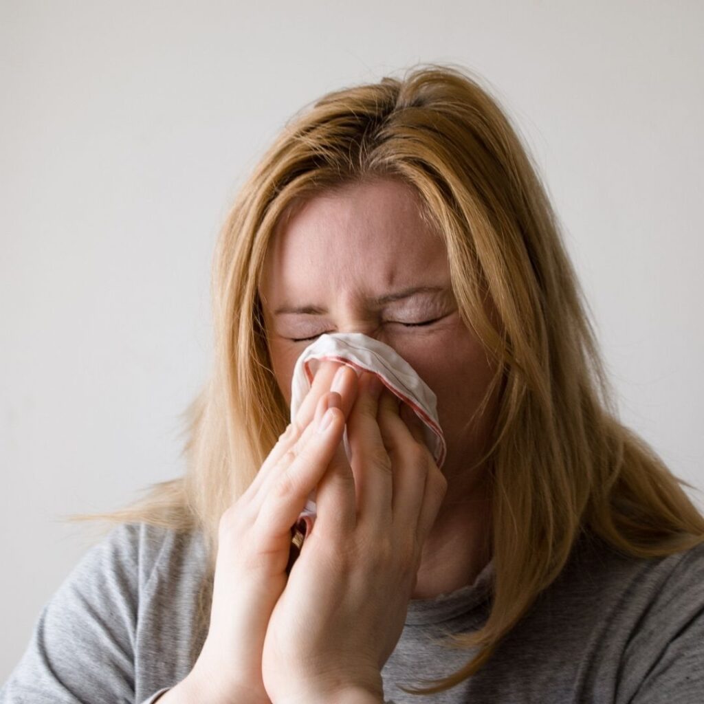 woman with allergies