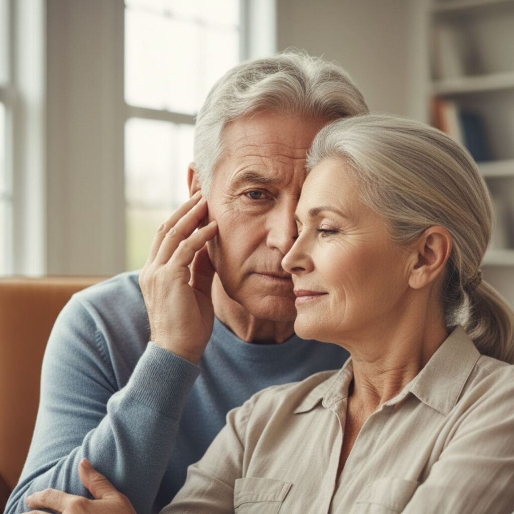 man holding his hear