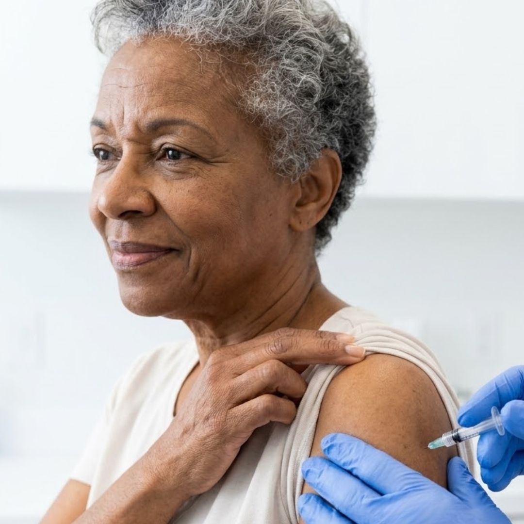 Person receiving an allergy shot.